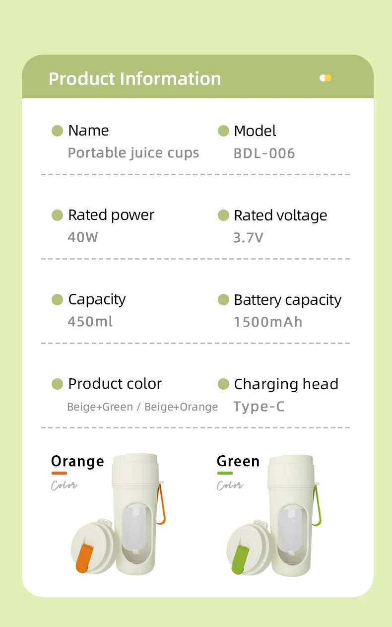 12 Blades Electric Portable Blender 350ML Juicer Fruit Mixers USB Rechargeable Smoothie Juicer Cup Squeezer Juice Maker