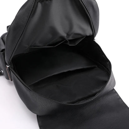 Mochila de piel sintética para hombre, mochila grande para portátil, mochila negra para adolescentes y niños, mochila marrón, 2023
