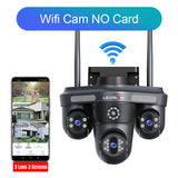 LS VISION 15MP Three Screen WiFi Camera Outdoor Three 360°Rotation PTZ IP Camera Human Auto Tracking Video Surveillance Cam CCTV