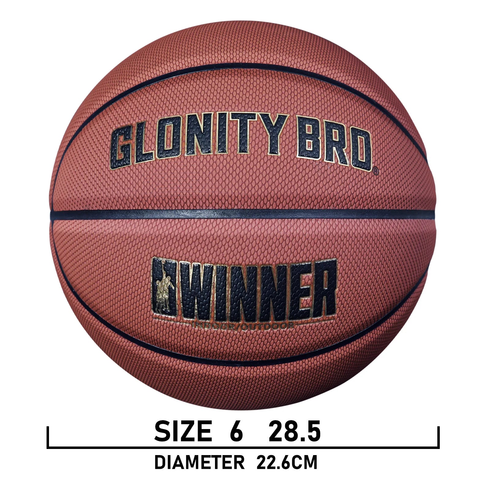 Size 5/6/7 Composite Leather Non-slip Basketball For In&Outdoor Soft Touch And Enhanced Durability Team Training Ball Black-Gold