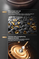 26/28/30cm German Pure Titanium Frying Pan Non-stick Frying Pan Uncoated Fish Scale Hammer Pattern Titanium Alloy Cookware