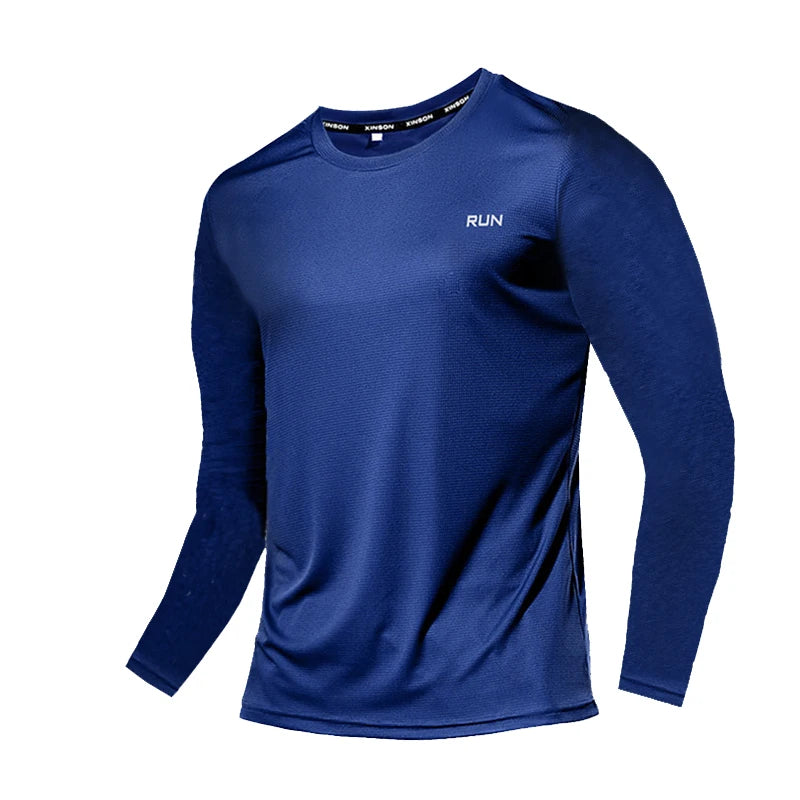 Camiseta de manga larga de seda de hielo de verano para hombre, nueva camiseta de 2023, de secado rápido, transpirable, con aire acondicionado, protección solar para exteriores, para correr.
