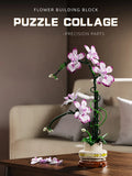 Creative Orchid Cymbidium Eternal Flowers Potted Plant Building Blocks Simulation Phalaenopsis DIY Bricks Toys Valentine's Gift