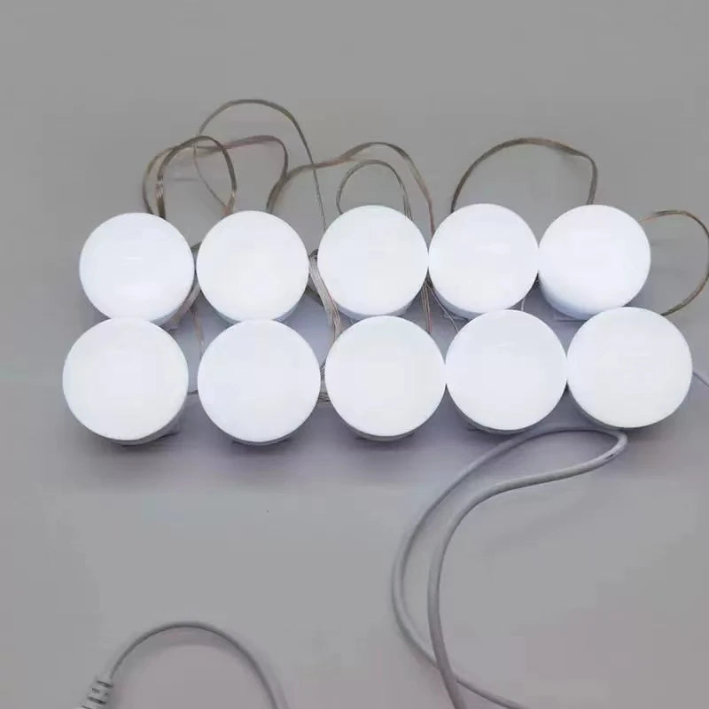 LED Light Paste Mirror Makeup Light Bulbs, Makeup Mirror Vanity LED 5V 2A Light Bulbs, LED Lamp USB Cosmetic Lighted Table, 10 pcs