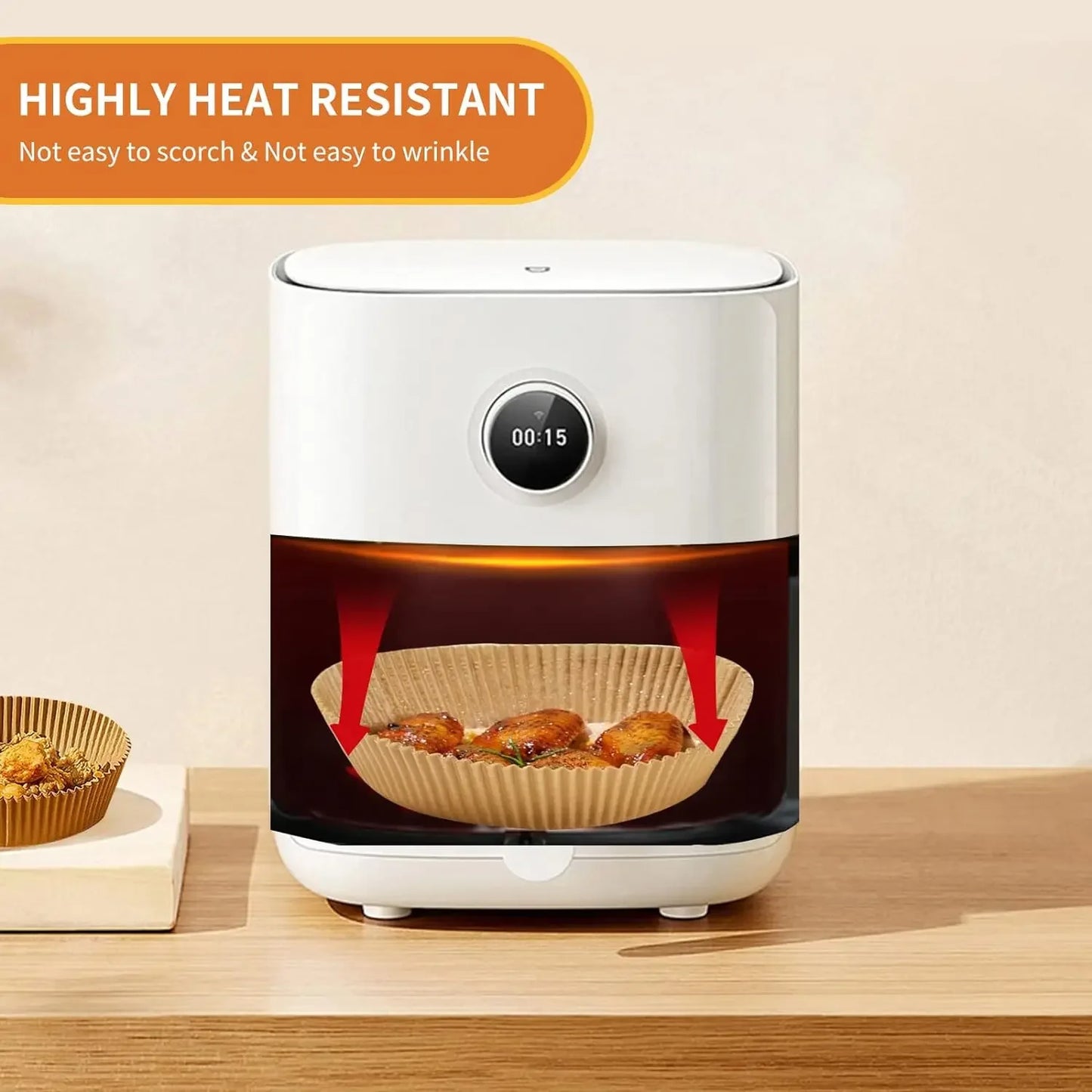 Round Air Fryer Paper Disposable Non-Stick Airfryer Baking Papers Microwave Oven Pot Oil Absorbing Gasket Kitchen Accessories