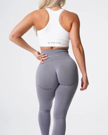 Nvgtn salpicado sem costura elastano leggings mulheres calças de treino macio roupas de fitness calças de yoga cintura alta ginásio wear