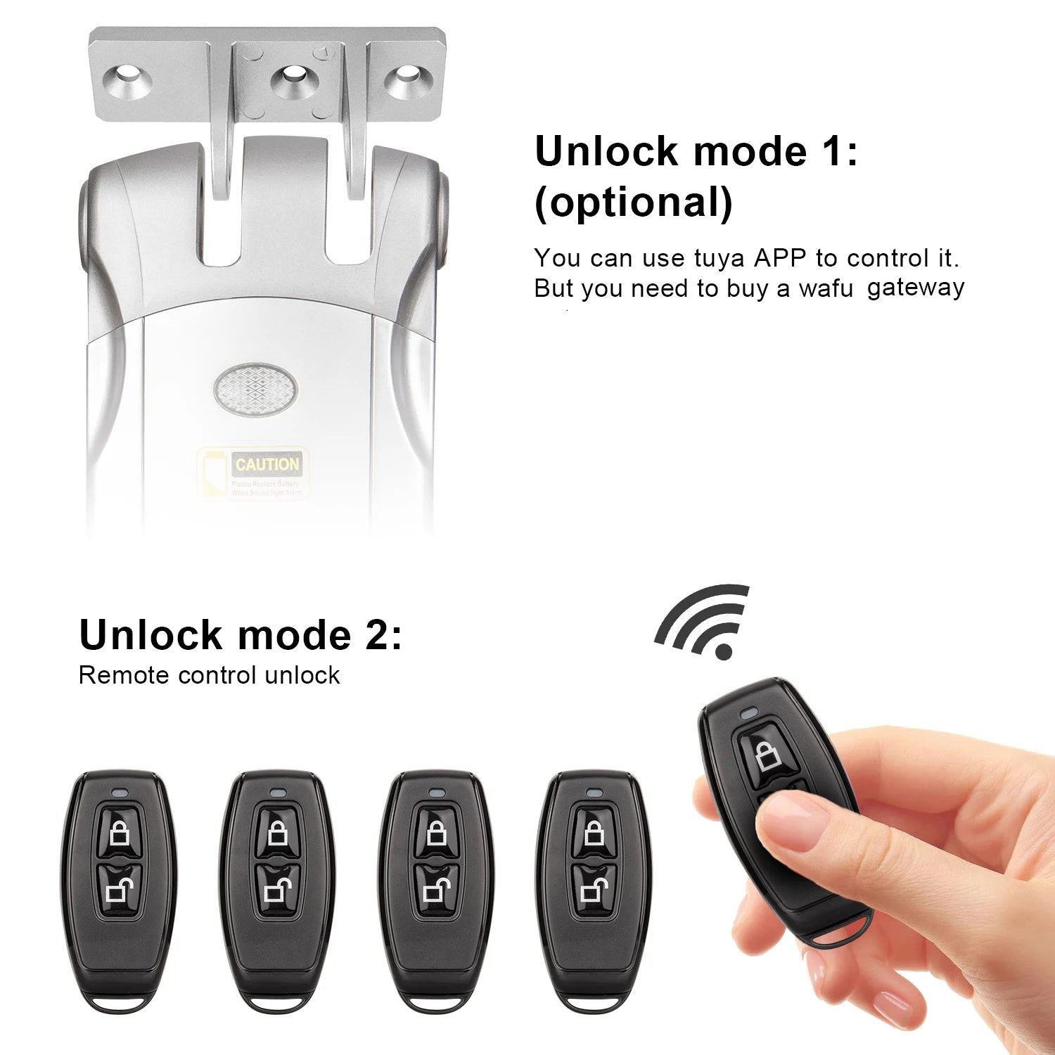 Wafu Door Lock 019 Remote Control Deadbolt Lock Electronic Keyless Tuya Bluetooth/Wifi Smart Lock 433Mhz Invisible Lock