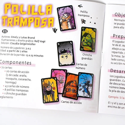 Tácticas de trampa de polilla desatadas: Juego de mesa Polilla Tramposa: un juego de cartas familiar con Kaker Laken Poker