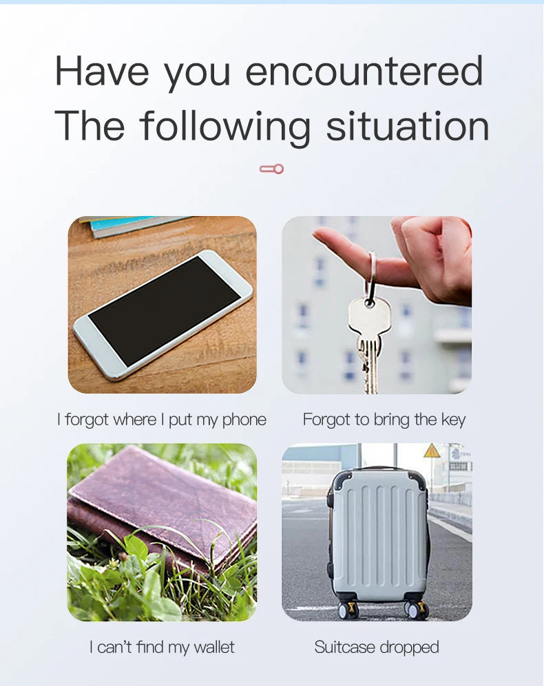 Smart Mini GPS Tracker Key Kids Car Finder Pets Locator Bluetooth Tracker Device Anti-lost Reminder Device Locator Accessories