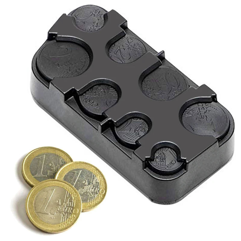 Car Storage Coin Wallet Savings Box for Euro Coin Bank Coin Holder Case Plastic Mini Euro Coin Dispenser Plastic Storage Box