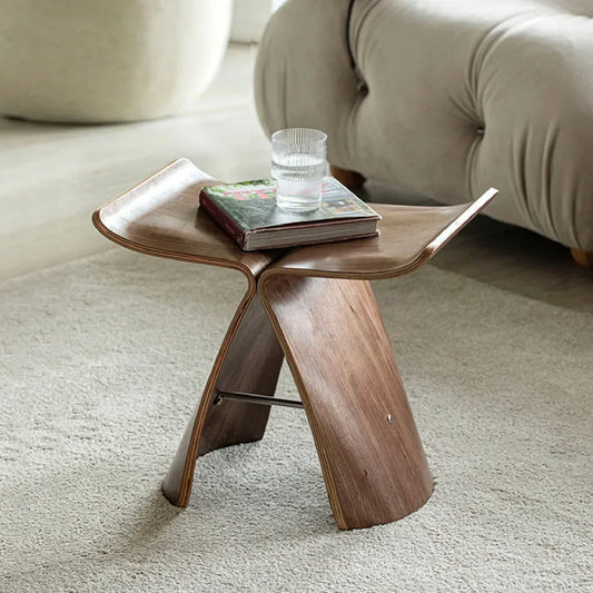 Silla de mariposa de diseño creativo nórdico, esquina de la mesa lateral, taburete para sala de estar, taburete artístico, silla para baño, muebles para el hogar