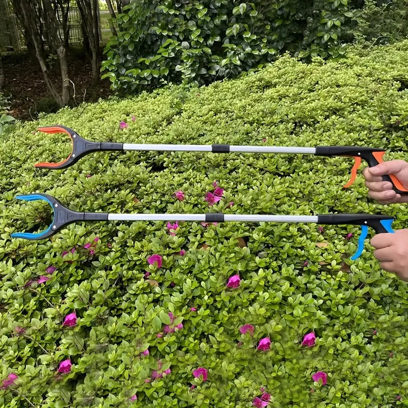 Recogedor de basura ligero y resistente con abrazadera giratoria de 360° para personas mayores, herramienta de recolección de basura de 32 pulgadas.