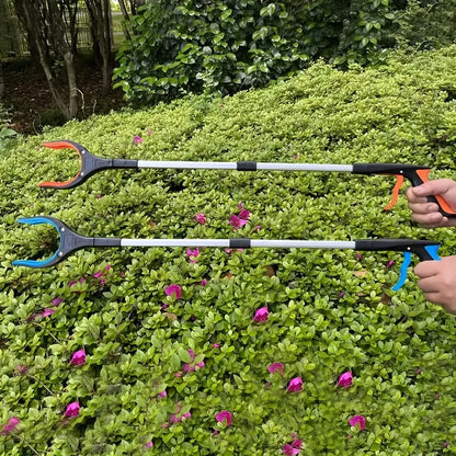Recogedor de basura ligero y resistente con abrazadera giratoria de 360° para personas mayores, herramienta de recolección de basura de 32 pulgadas.