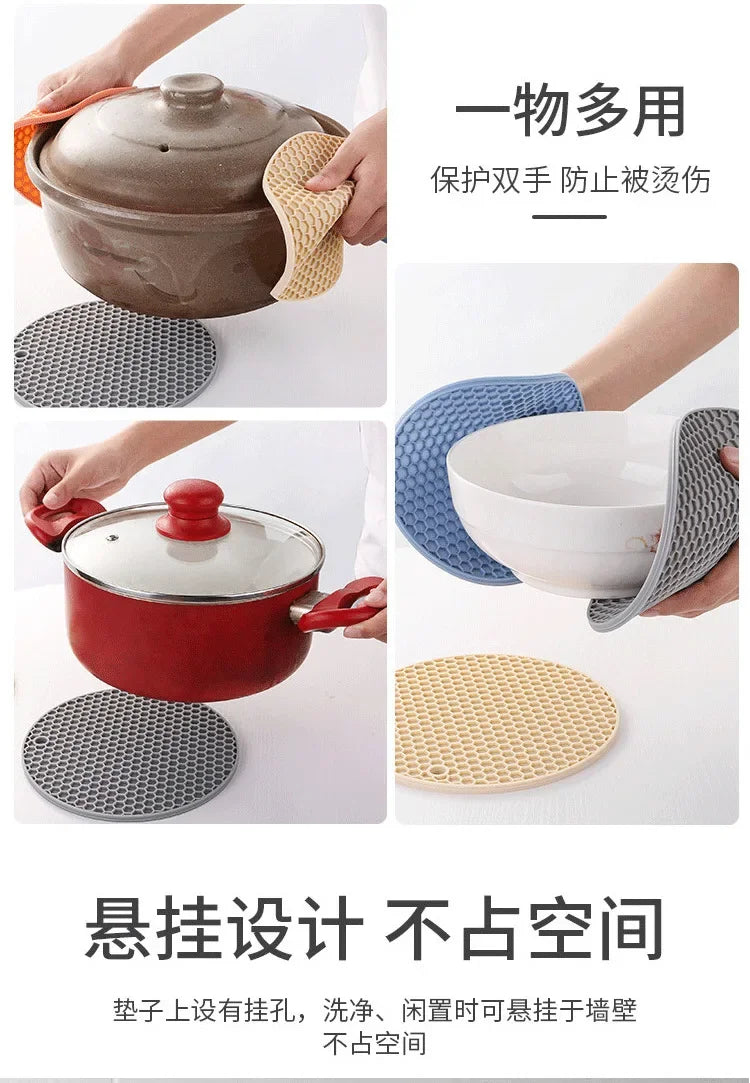 xgnvpy Silicone Mat Coaster Food Grade Non-slip Placemat Table Protection Kitchen Accessory Gadget Round Cup Mat