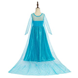 Vestido da Elsa para Halloween – Fantasia de Princesa e Capa Longa para Meninas (Roupa de Carnaval / Rainha da Neve)