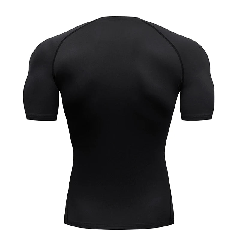 Camiseta deportiva de verano de secado rápido para hombre, camiseta de compresión de manga corta de segunda piel para gimnasio, entrenamiento, fitness, correr, ropa para hombre