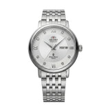 Relógio feminino automático bicolor calendário duplo em aço inoxidável