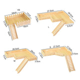Practical Hamster Toy Thickened Entertainment Smooth Hamster Double Layer Wooden Climbing Platform with Ladder