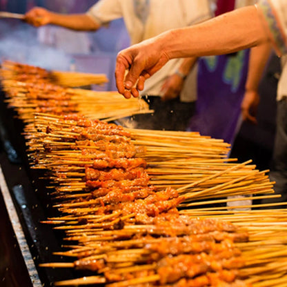30/50 pces de madeira descartável grill grelhar ferramentas para churrasco ao ar livre cozinhar varas de churrasco espetos de bambu ferramentas de churrasco varas de frutas