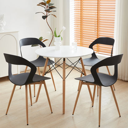 4Pcs/Set Hollow Dining Chairs Modern Simple Household Back Stool Nordic Negotiation Chair Plastic Chair Cosmetic Chair White