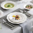 MALACASA LOTUS 16/32-PIECE Nordic European White Porcelain Tableware Set with Bowl,Dinner&Dessert&Soup Plate Set for 4/8