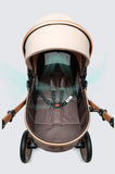 Lujoso cochecito de bebé portátil 3 en 1 de viaje con marco de aluminio alto y plegable, para recién nacidos, con cuatro ruedas.