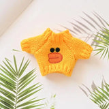 Cute Mini Plush Doll Clothes, 17cm, Outfit Acessórios para Coréia Kpop Exo Labubu Idol Dolls, Camisola de malha, Presente do miúdo