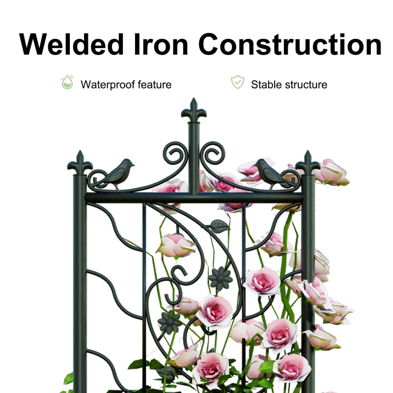 Metal Garden Trellis Tall Plant Climbing Fence for Vegetables Grapes and Flowers