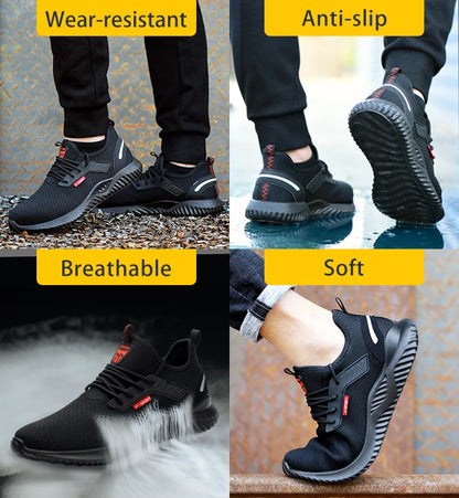 Safety Shoes Men With Steel Toe Cap Anti-smash Men Work Shoes Sneakers Light Puncture-Proof Indestructible Shoes Tactical Boots