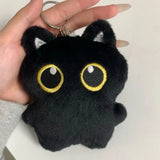 Black Cat Doll Pendant Keychain Cute Pilot Little Black Cat Hanging Backpack Keychain Creative Cat Plush Keychain Gift for Phone
