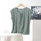 XL to 8XL Plus Size Modal Loose T-Shirt Sleeveless Solid Color Casual Tank Tops Homewear Bottomed Tee Tops Summer Women's Top