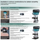 Makita DRT50 Original Cordless Trimmer Rechargeable Trimming Machine Brushless Slotting Tool Milling Woodwork Engraving Machine