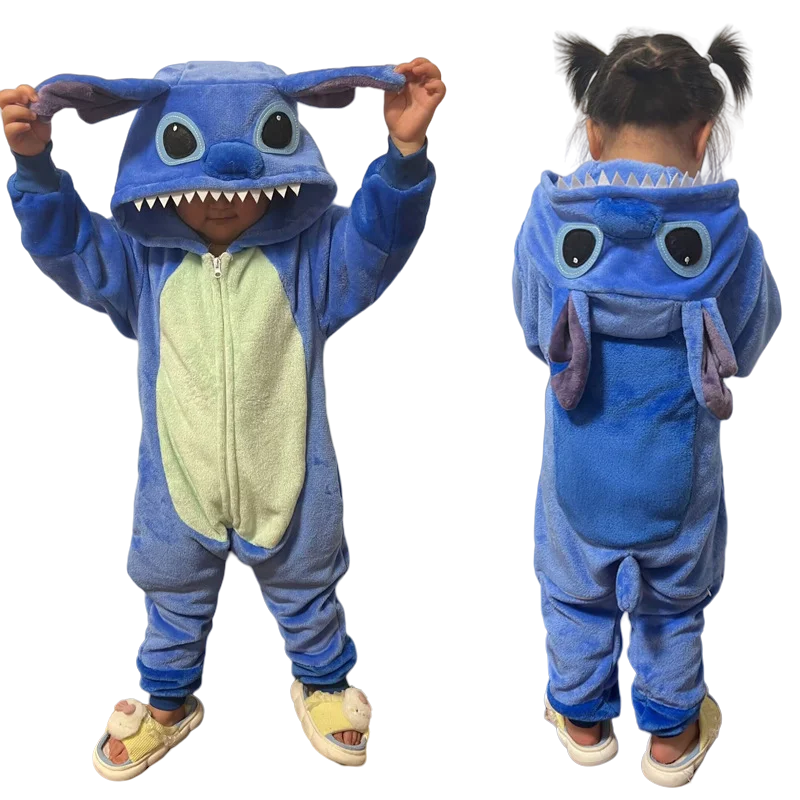 Cartoon Kigurumi For Children Kids' Animal Onesie Pajamas Dog Wolf Dragon Dinosaur Halloween Carnival One-piece Costume Homewear