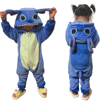 Cartoon Kigurumi For Children Kids' Animal Onesie Pyjamas Dog Wolf Dragon Dinosaur Halloween Carnival One-piece Costume Homewear