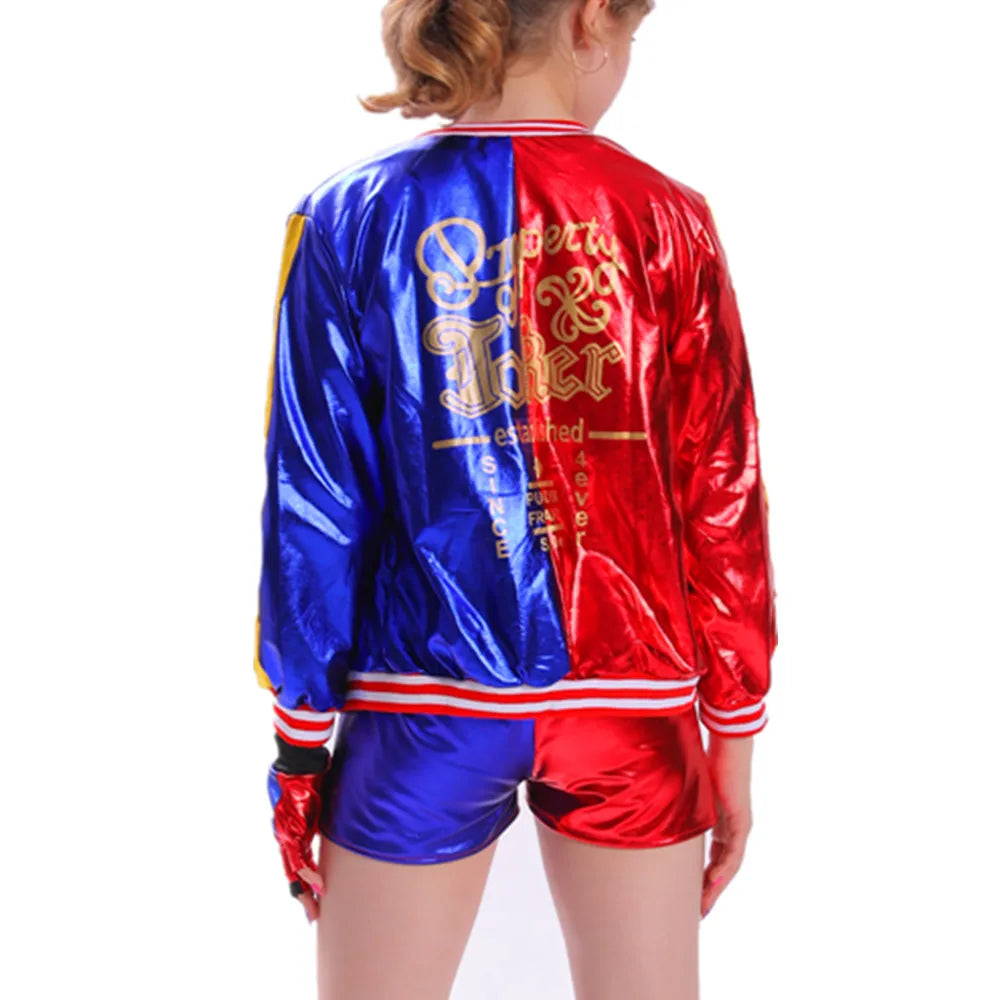 Harley Quinn Cosplay Suicide Squad Harleen Quinzel Kids Girls T-Shirt Joker Jacket Halloween Costume