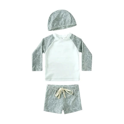 2025 Summer Baby Boys Swimsuit Long Sleeves One Piece Swimwear for Kids Toddler Cartoon UPF50+ Rash Guards Infant Bathing Sui