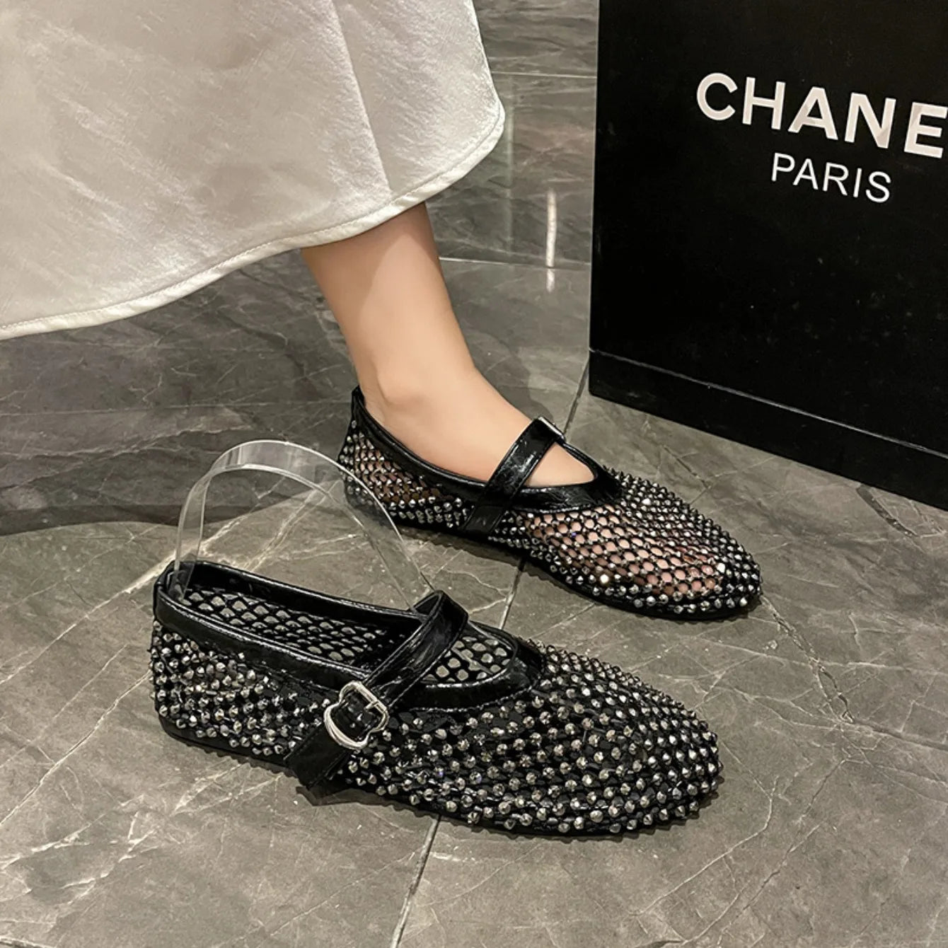 Women Mesh Ballet Flats Sandals New Flats Comfortable Round Toe Shoes Women Ballerina Trend Breathable Casual Walking Sandals