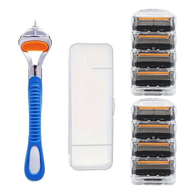 Old-fashioned Genuine Fusion Razor for Men Face Hair Shaving Removal Safety Manul Shaver Replacement Razor Blades Cassettes