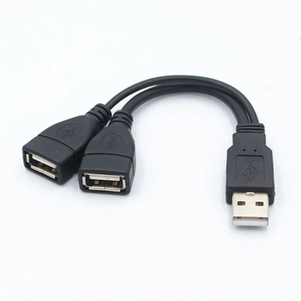 2.0 A 1 male to 2 Dual USB Female Data Hub Power Adapter Y Splitter USB Charging Power Cable Cord Extension Cable