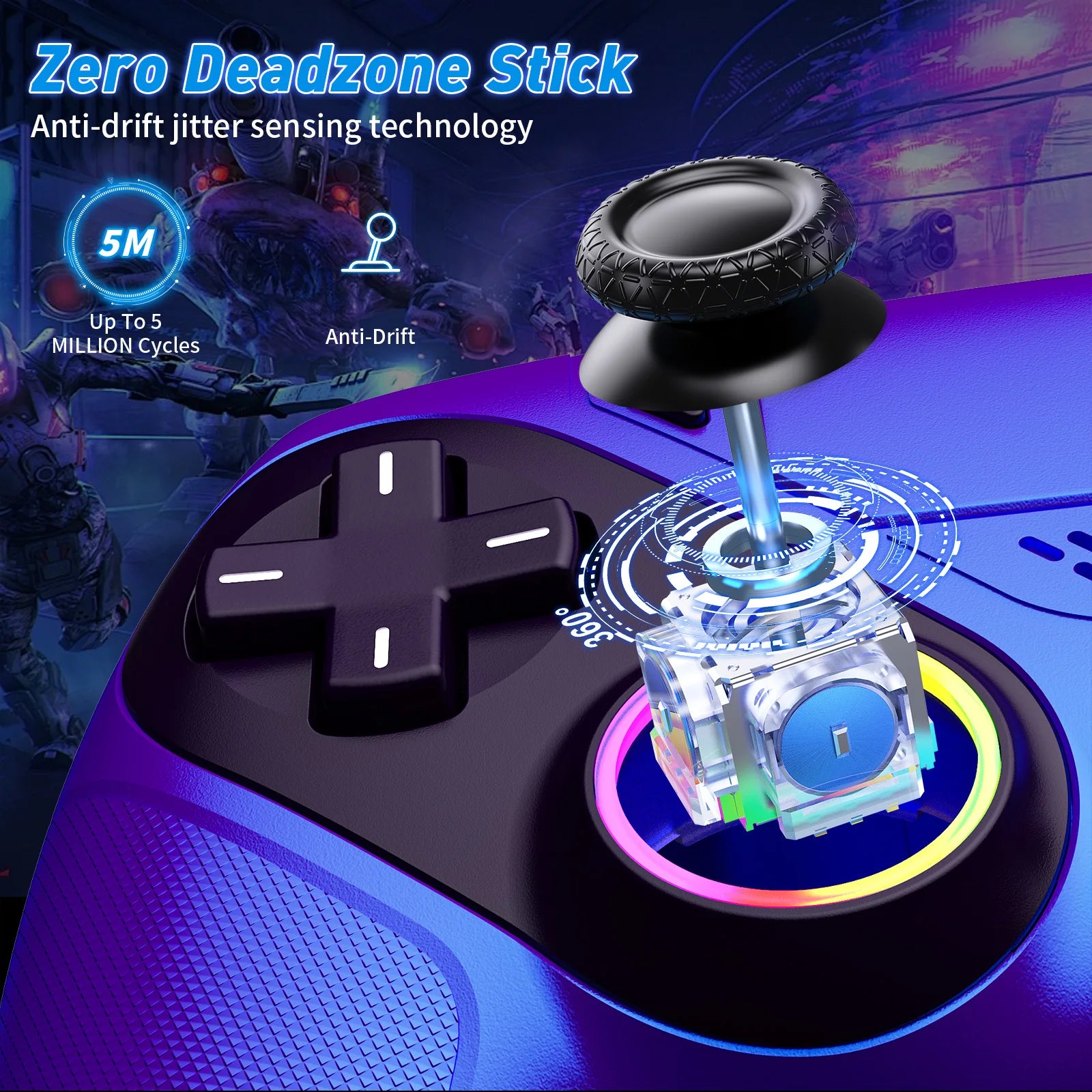 Controller For Playstation 5 PS5/PS5 Pro/Slim/PC Gamepads W/Hall Effect RGB Wireless Game Control Joystick Marco/Turbo Program