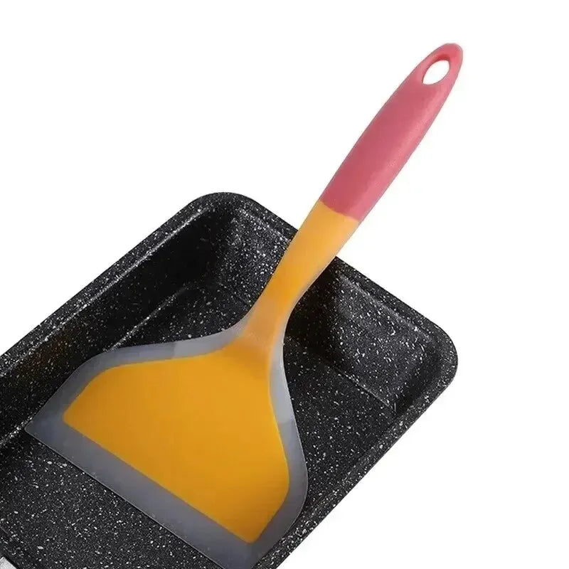 1 Uds. Utensilios de cocina de silicona de Color aleatorio, espátula para carne, huevo, raspador de cocina, herramientas de cocina anchas para Pizza, pala