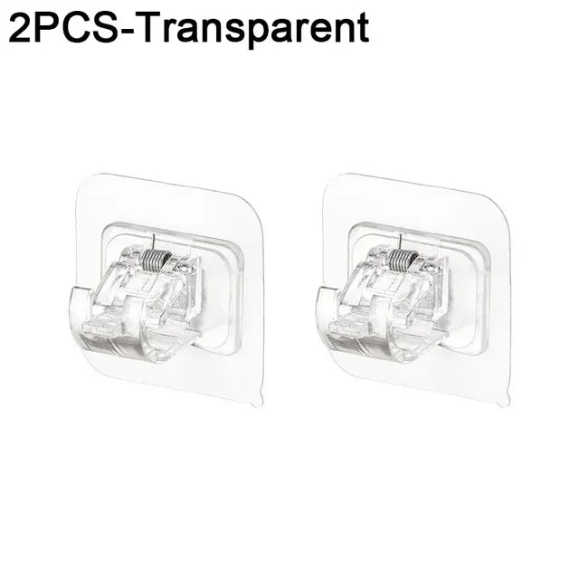 Adjustable Self-Adhesive Shower Curtain Rod Hook, Wall Storage Hooks, Rack Clip, Organizer, Home, Garden, No Drilling, 2pcs, 4pcs 