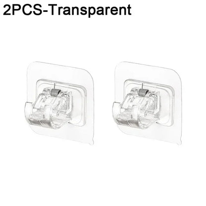 Gancho autoadhesivo ajustable para cortina de ducha, ganchos de pared, organizador, hogar, jardín, sin taladrar, 2 o 4 unidades 