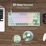 Teclado para juegos con cable Royal Kludge RK R75 de 80 teclas, retroiluminación RGB, 80 % de sellado, teclado mecánico intercambiable en caliente con teclas MDA PBT.
