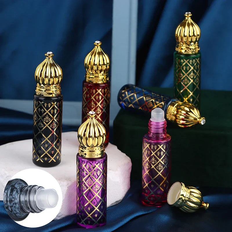 Empty Roller Bottles 8ml Portable Glass Roll on Bottlse Colorful Packaging Mini Essential Oil Container Blending Perfume Bottle