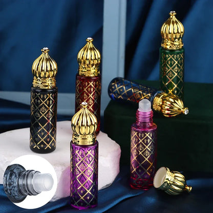 Empty Roller Bottles 8ml Portable Glass Roll on Bottlse Colorful Packaging Mini Essential Oil Container Blending Perfume Bottle