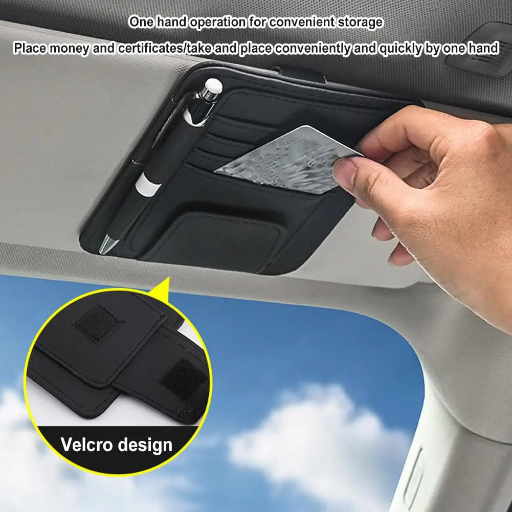 Visor Storage Multi-Pocket Car Sun Visor Document Storage Multi-functional Pen Card Glasses Clip Holder Organizer Interior Acces