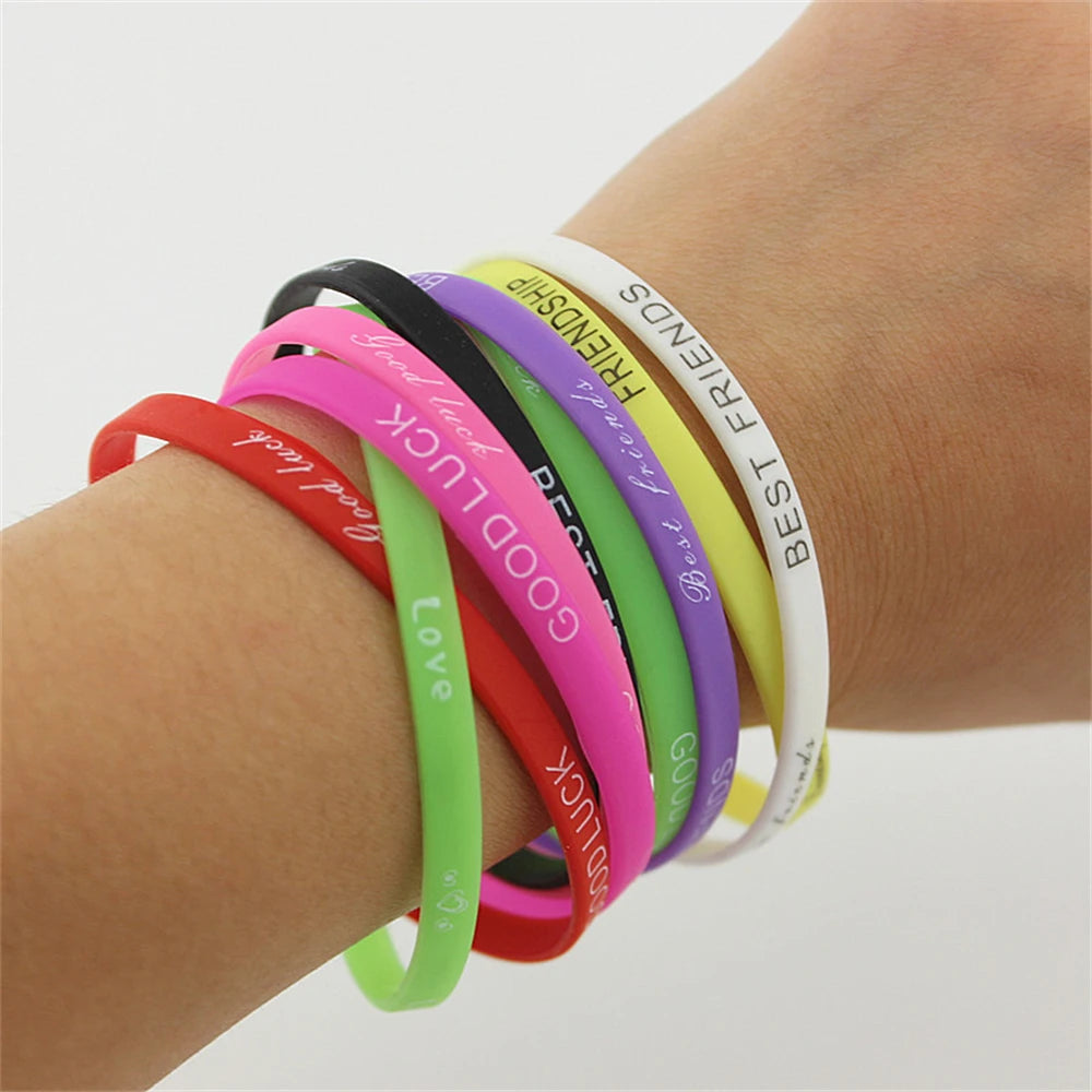 Lote de 20/30/50/100 pulseras de silicona luminosas multicolores para hombre y mujer, estilo mixto, regalo de joyería