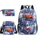 3pcs Disney Pixar Cars Lightning McQueen Students Backpacks Schoolbags Pencil Case Shoulder Bags Boys Girls School Bags Sets