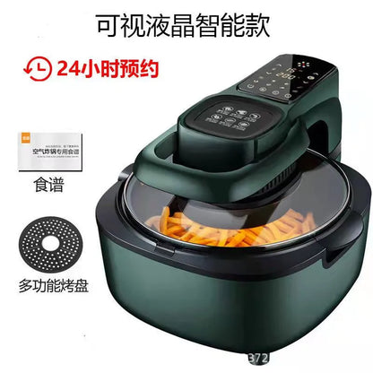 Freidora de aire multifuncional para el hogar, sin aceite, horno de 6 l, 220 V, UE, 1100 W, panel táctil LED, control de temperatura, freidora de aire visual